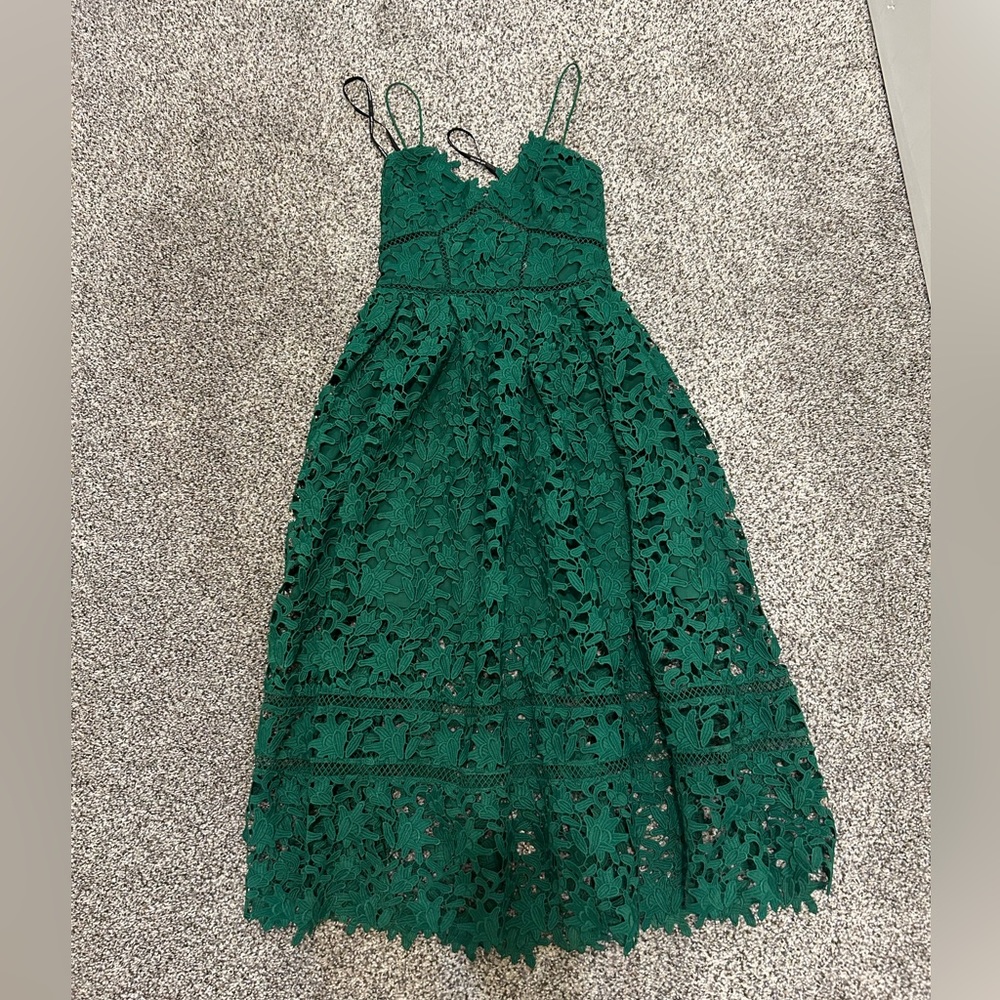 Self Portrait Azaelea Dress (Emerald Green)